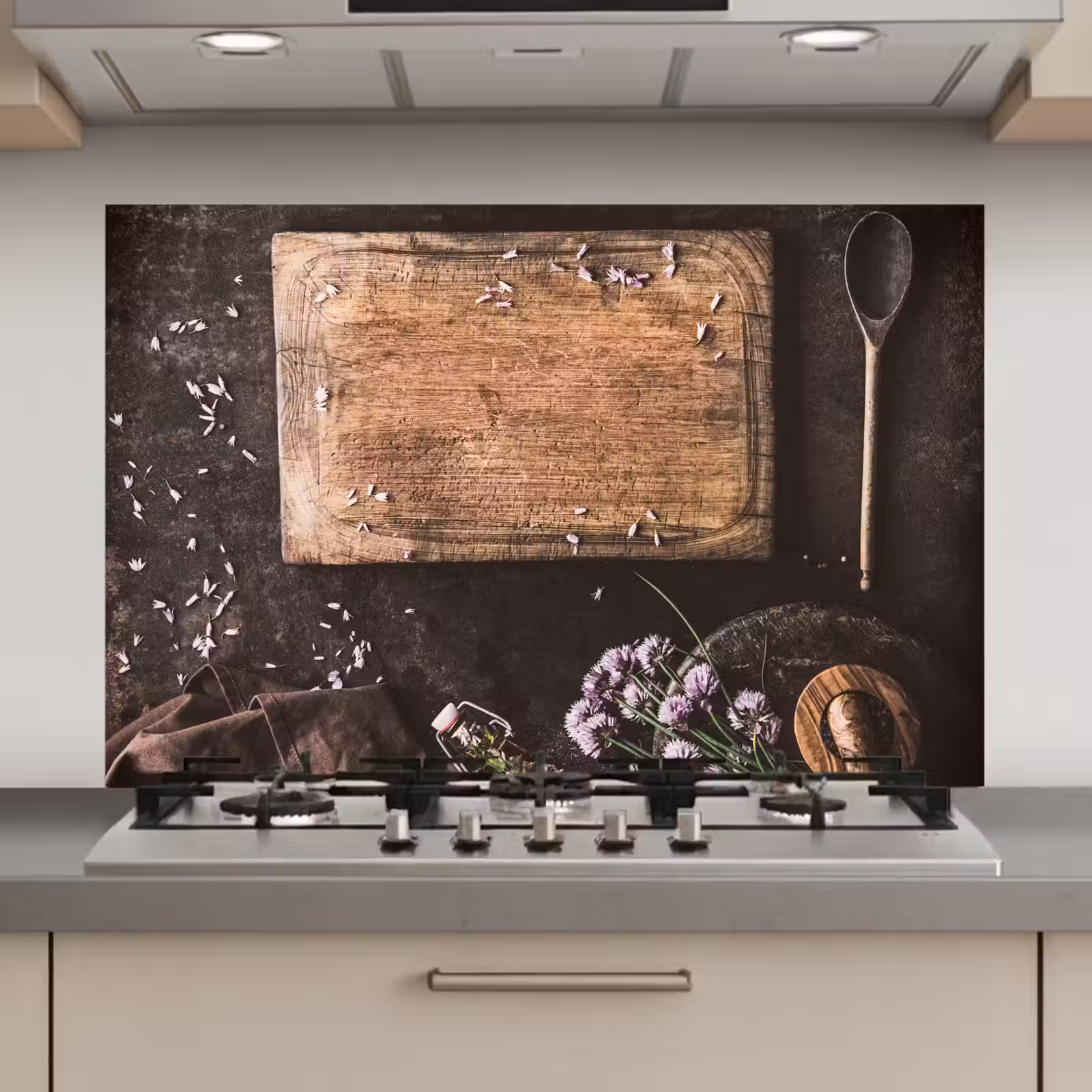 Spatscherm keuken - Stilleven met Snijplank — 1