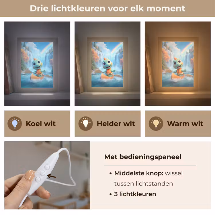 Nachtlampje - Dino - Natuur - Waterval — 7