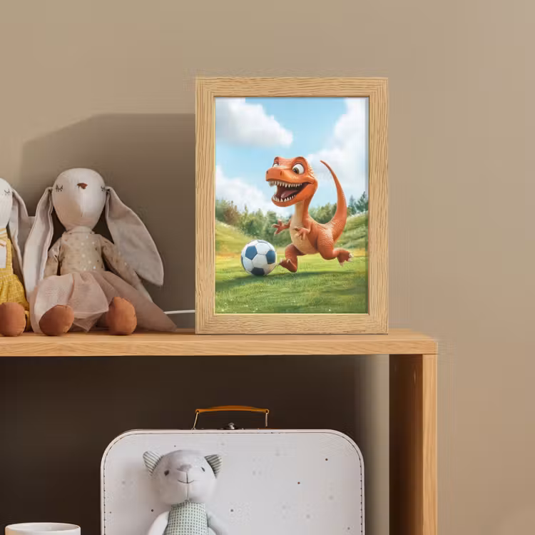 Nachtlampje - Dinosaurus - Oranje - Cartoon - Voetbal — 3