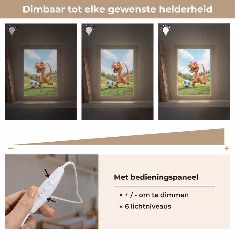 Nachtlampje - Dinosaurus - Oranje - Cartoon - Voetbal — 6