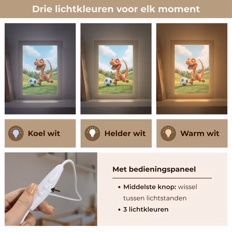 Nachtlampje - Dinosaurus - Oranje - Cartoon - Voetbal — 7