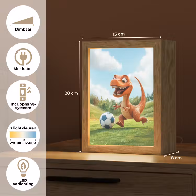 Nachtlampje - Dinosaurus - Oranje - Cartoon - Voetbal — 8