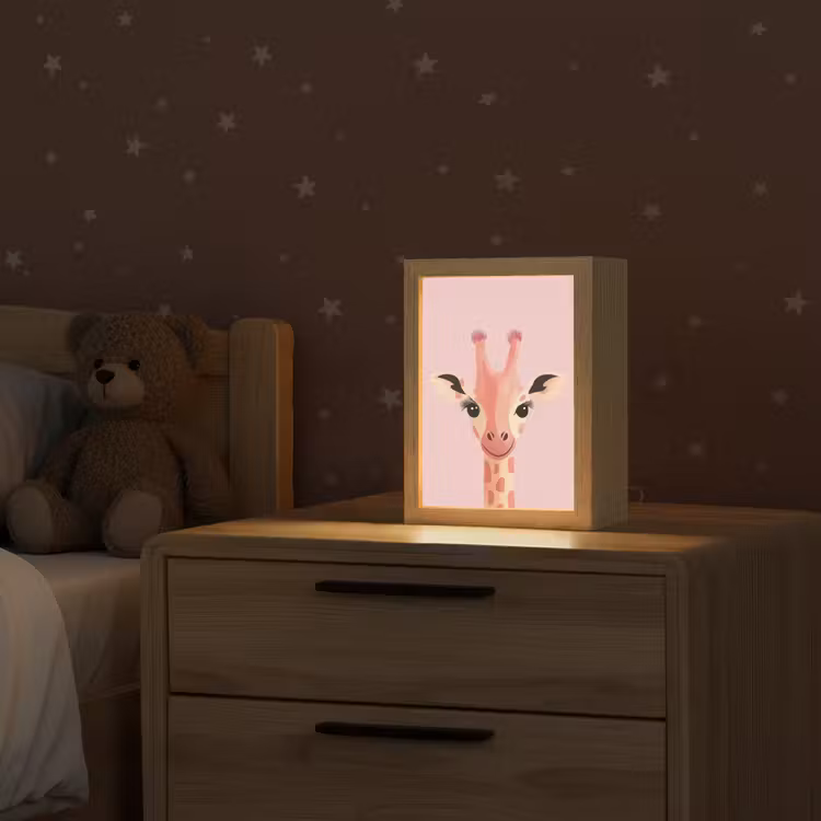 Nachtlampje - Giraffe - Illustratie - Roze — 2