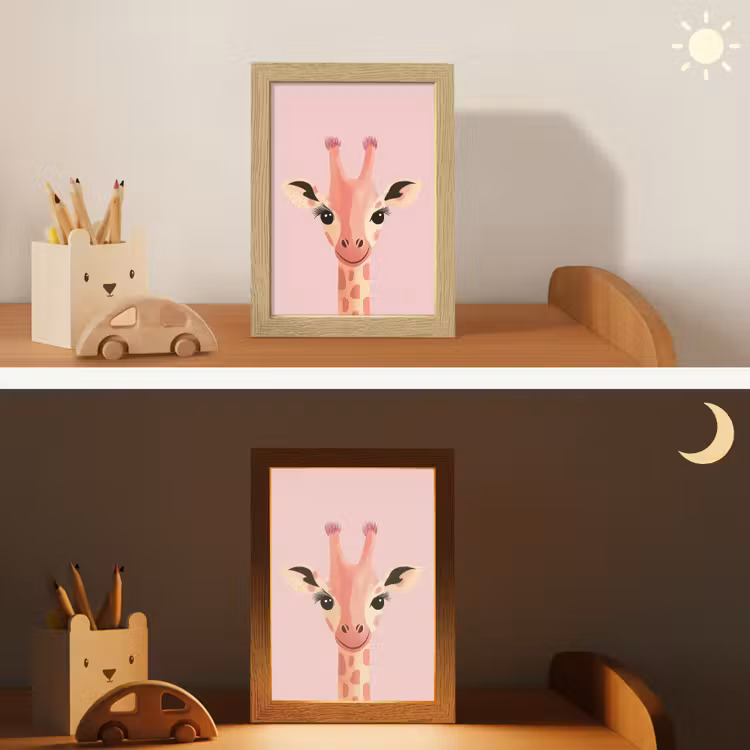 Nachtlampje - Giraffe - Illustratie - Roze — 5