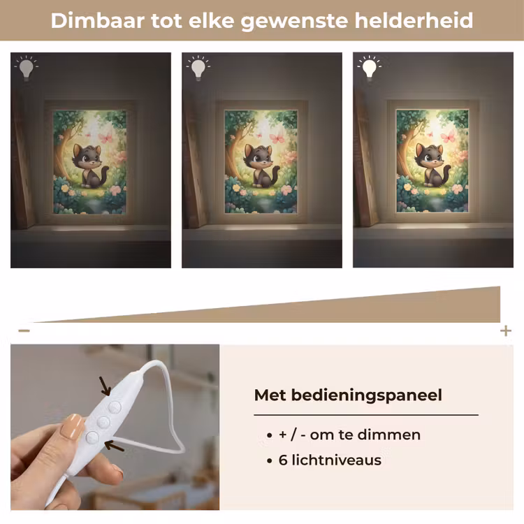 Nachtlampje - Kat - Zwart - Bos - Vlinders — 6