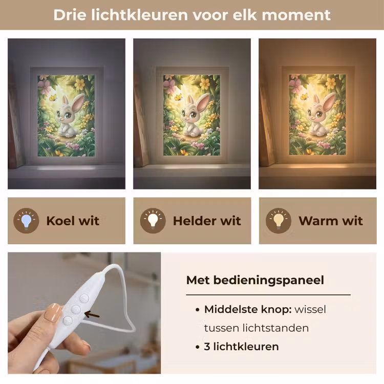 Nachtlampje - Konijn - Bos - Vlinders - Cartoon — 7