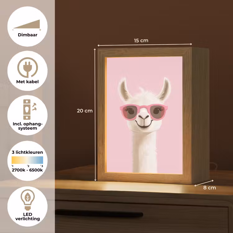 Nachtlampje - Lama - Zonnebril - Roze — 8