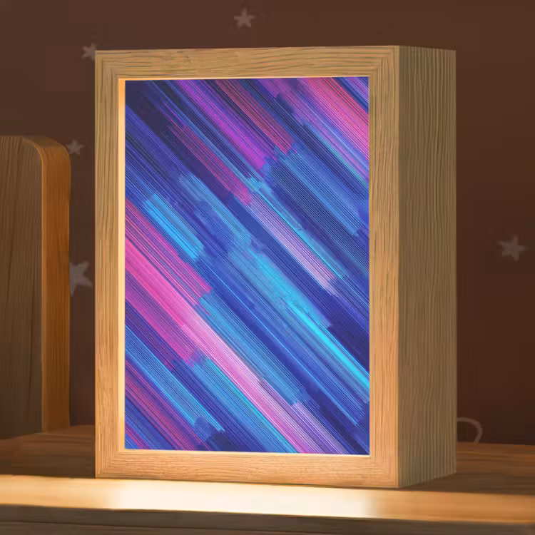 Nachtlampje - Lijnen - Abstract - Patroon - Donkerblauw — 1