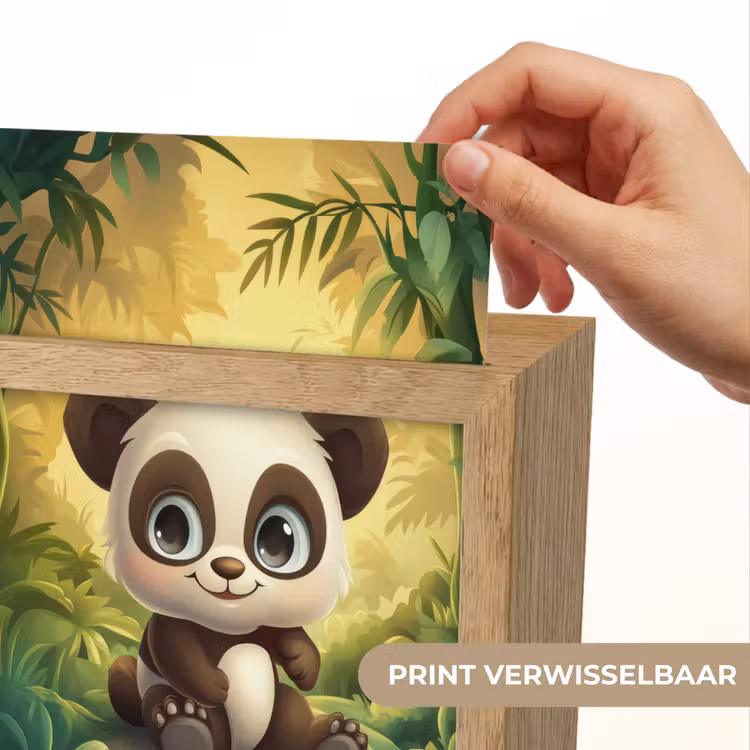 Nachtlampje - Panda - Cartoon - Bamboebos - Zwart — 4