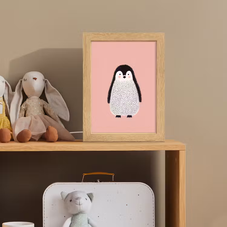 Nachtlampje - Pinguïn - Stippen - Minimalistisch - Roze — 3
