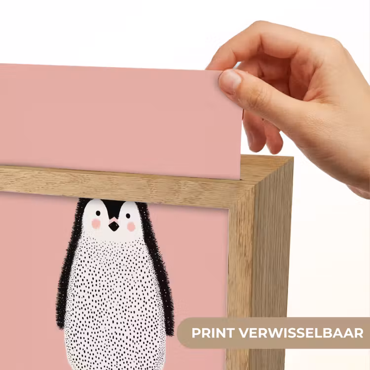 Nachtlampje - Pinguïn - Stippen - Minimalistisch - Roze — 4