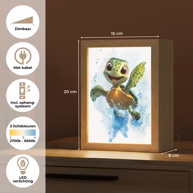 Nachtlampje - Schildpad - Cartoon - Water - Groen — 8