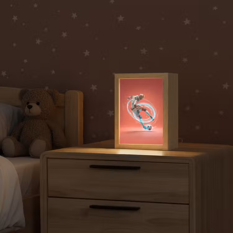 Nachtlampje - Voetballer - Bal - Lichtcirkel - Rood — 2