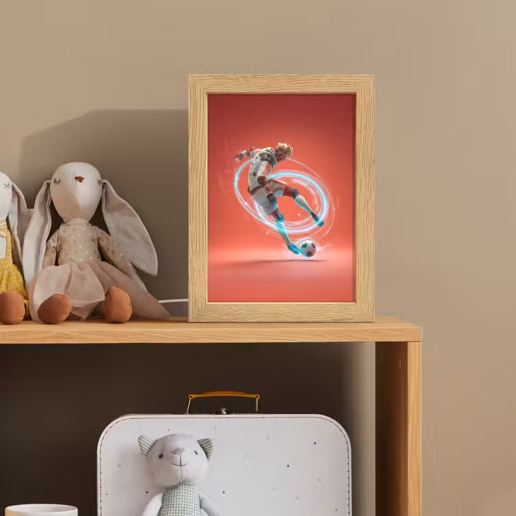 Nachtlampje - Voetballer - Bal - Lichtcirkel - Rood — 3