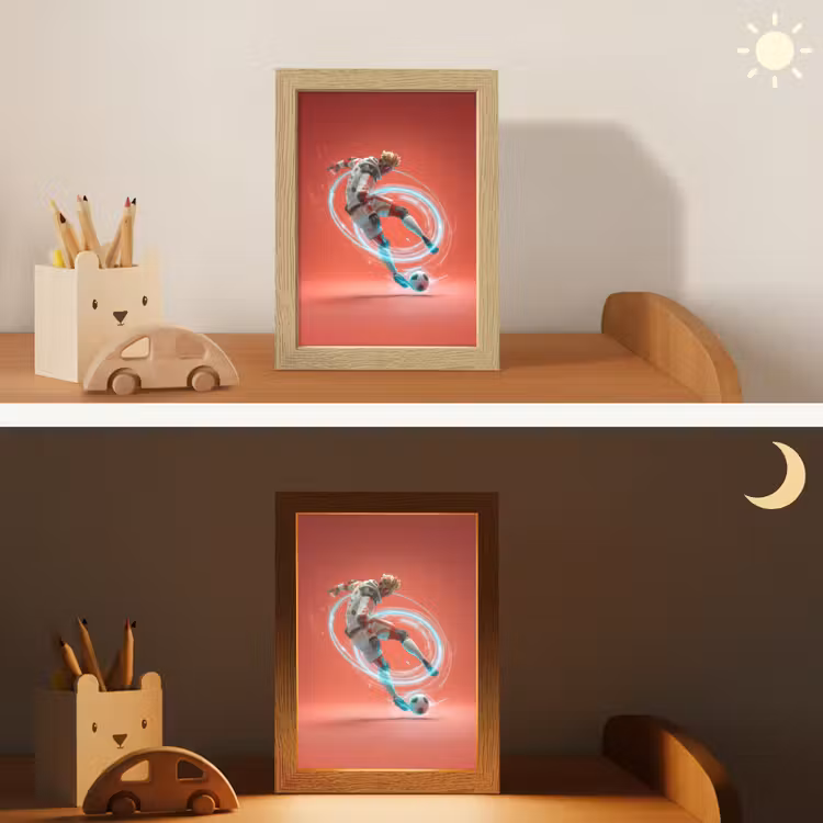 Nachtlampje - Voetballer - Bal - Lichtcirkel - Rood — 5