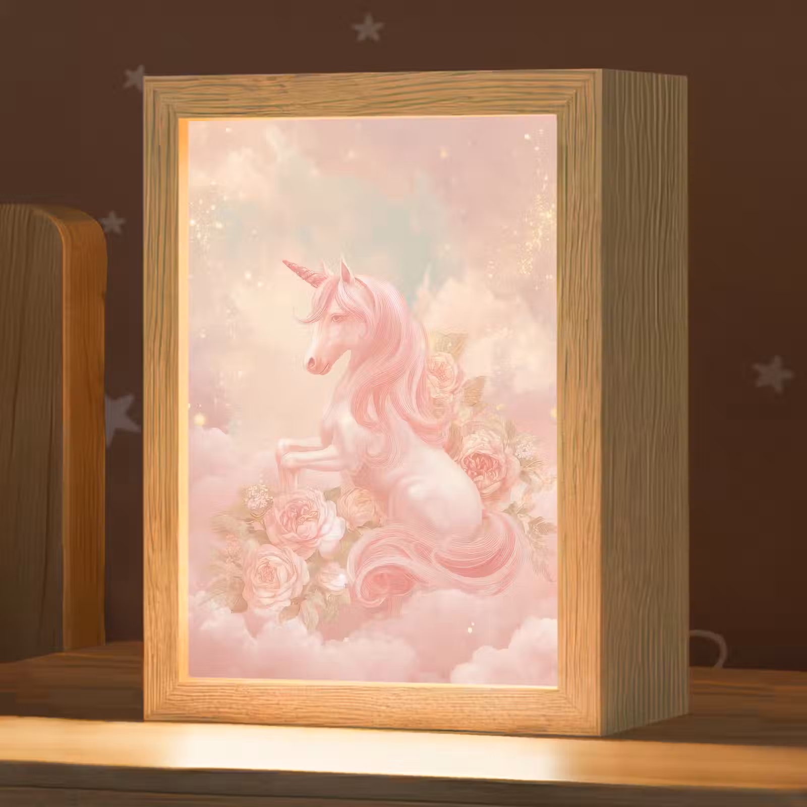 Nachtlampje - Eenhoorn - Wolken - Roze — 1