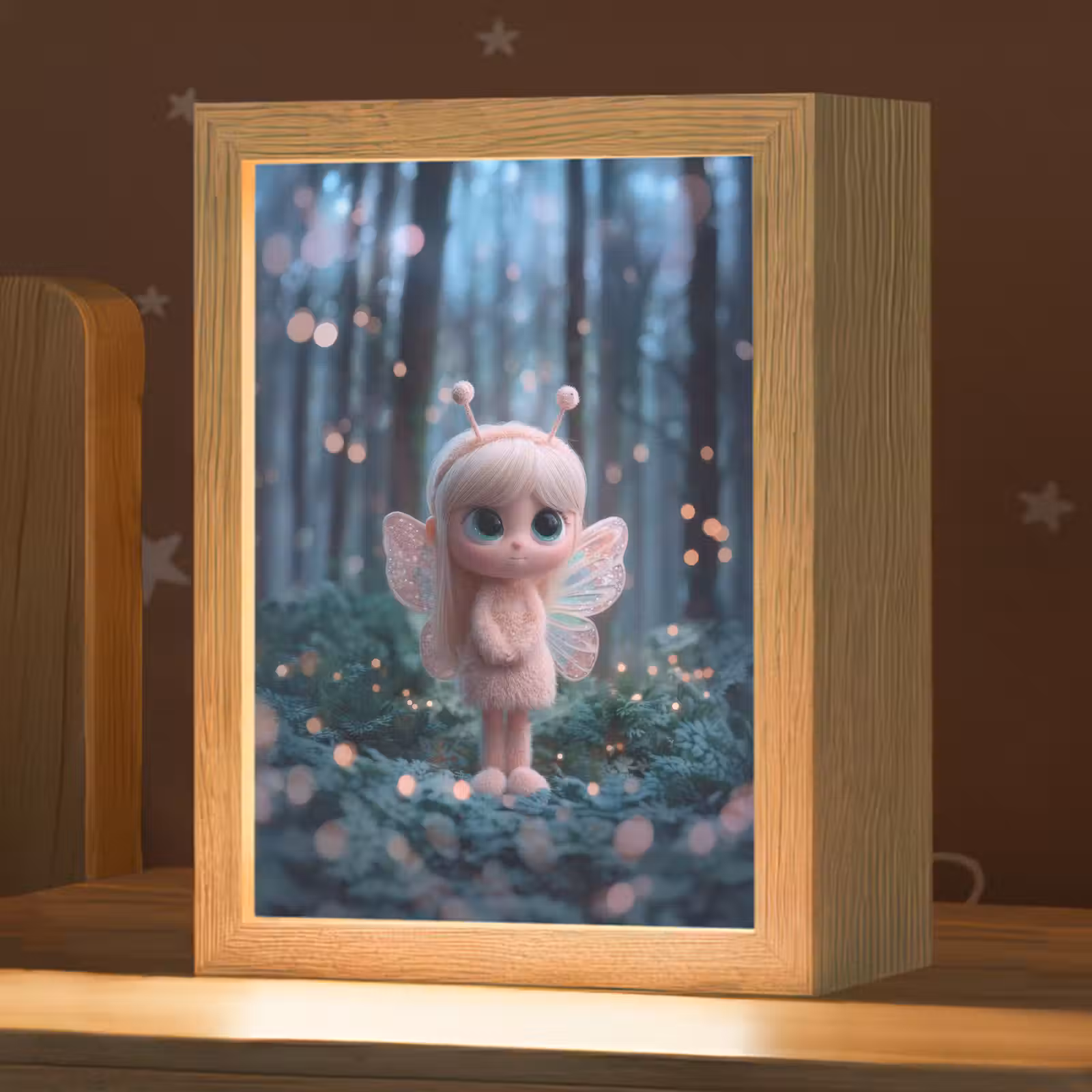 Nachtlampje - Elfje - Cartoon - Bos - Lichtjes — 1