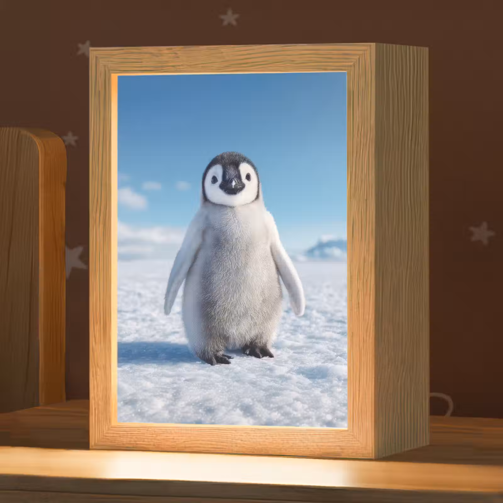 Nachtlampje - Pinguïn - Sneeuw - Landschap - Wit — 1