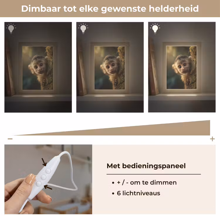 Nachtlampje - Aap - Boomstronk - Bruin — 6