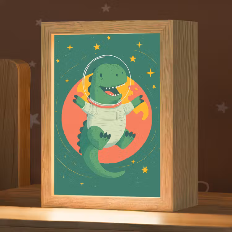 Nachtlampje - Dinosaurus Astronaut Groen