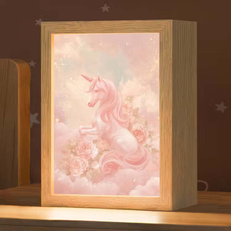 Nachtlampje - Eenhoorn - Wolken - Roze — 1