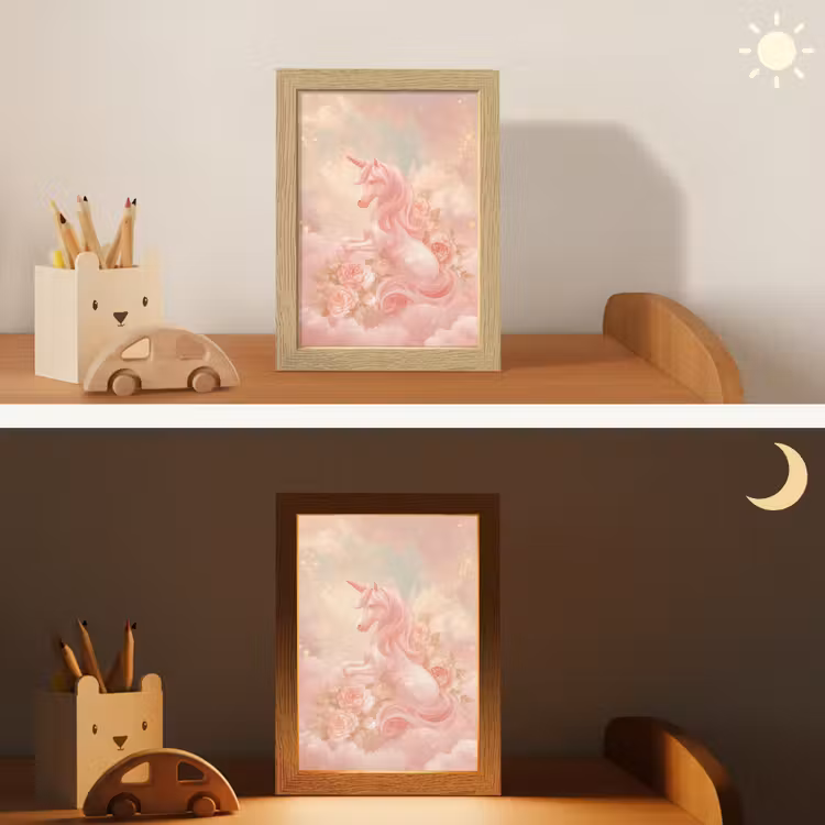 Nachtlampje - Eenhoorn - Wolken - Roze — 5