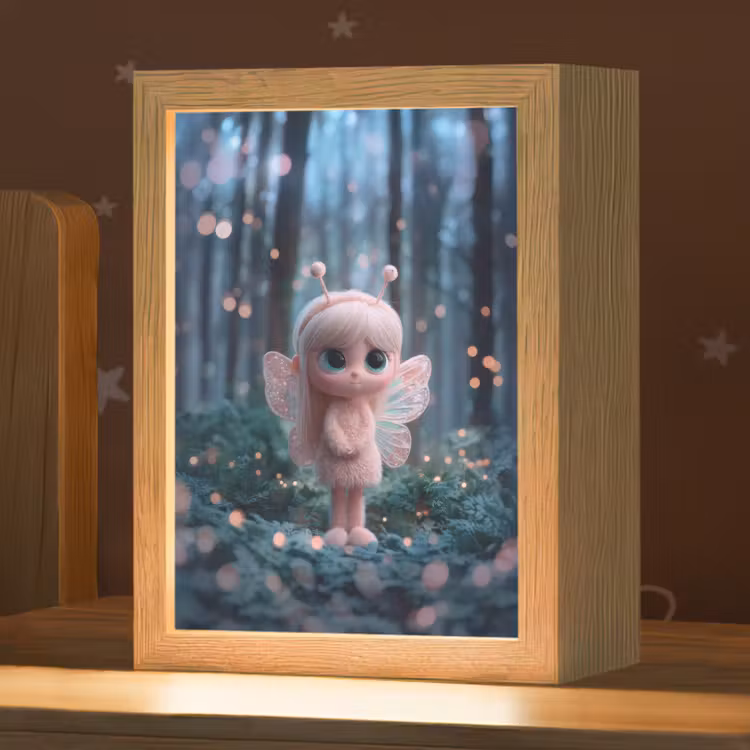 Nachtlampje - Elfje - Cartoon - Bos - Lichtjes — 1
