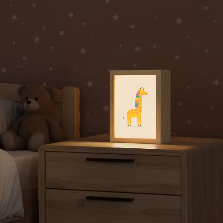 Nachtlampje - Giraffe - Regenboogmanen - Beige — 2