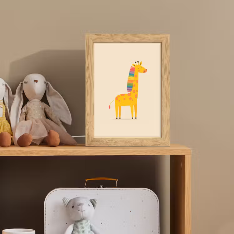 Nachtlampje - Giraffe - Regenboogmanen - Beige — 3
