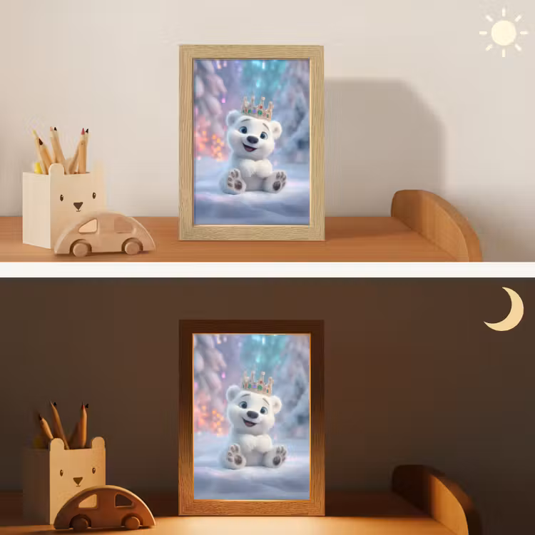 Nachtlampje - Ijsbeerwelp - Sneeuw - Lichtjes - Kroon — 5