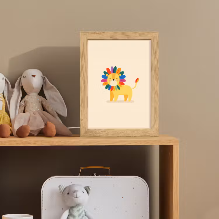 Nachtlampje - Leeuw - Kleurrijke manen - Beige — 3