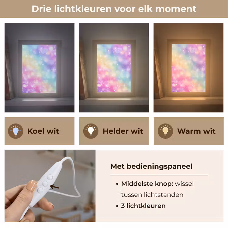 Nachtlampje - Licht - Regenboog - Hartjes — 7