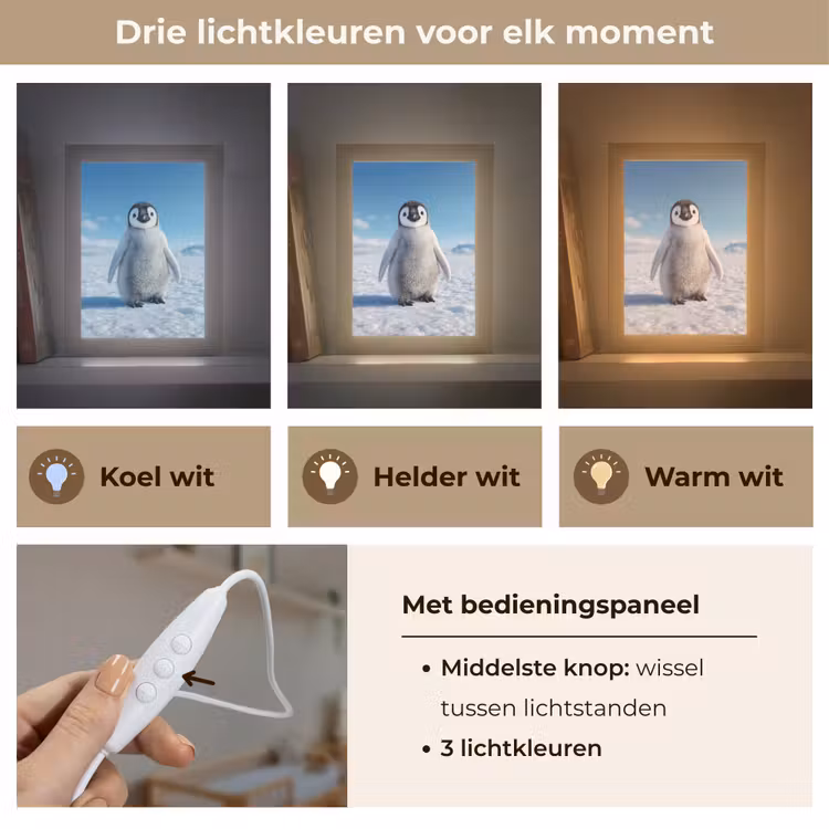 Nachtlampje - Pinguïn - Sneeuw - Landschap - Wit — 7