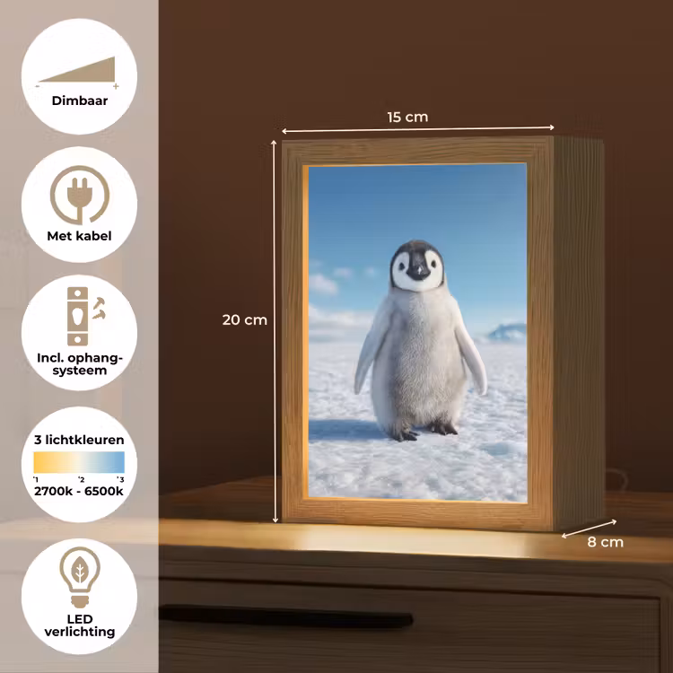 Nachtlampje - Pinguïn - Sneeuw - Landschap - Wit — 8
