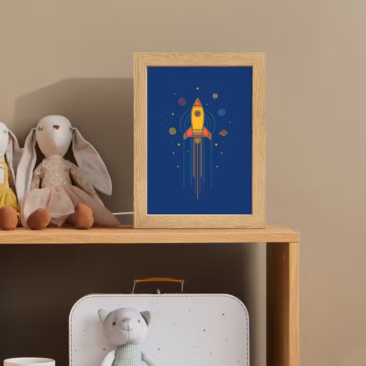 Nachtlampje - Raket - Blauw - Sterren — 3