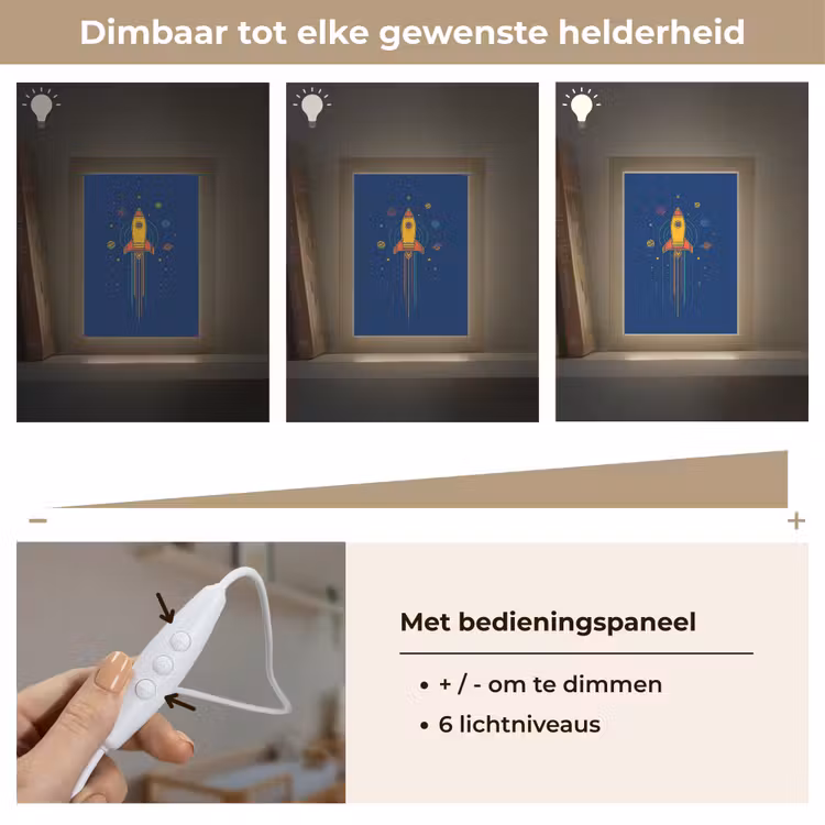 Nachtlampje - Raket - Blauw - Sterren — 6