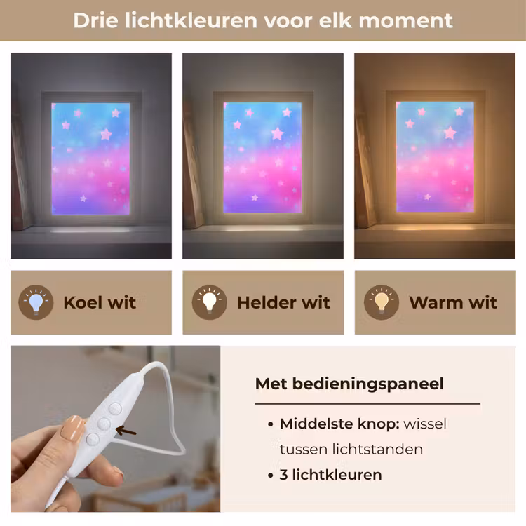 Nachtlampje - Sterren - Roze - Blauw — 7