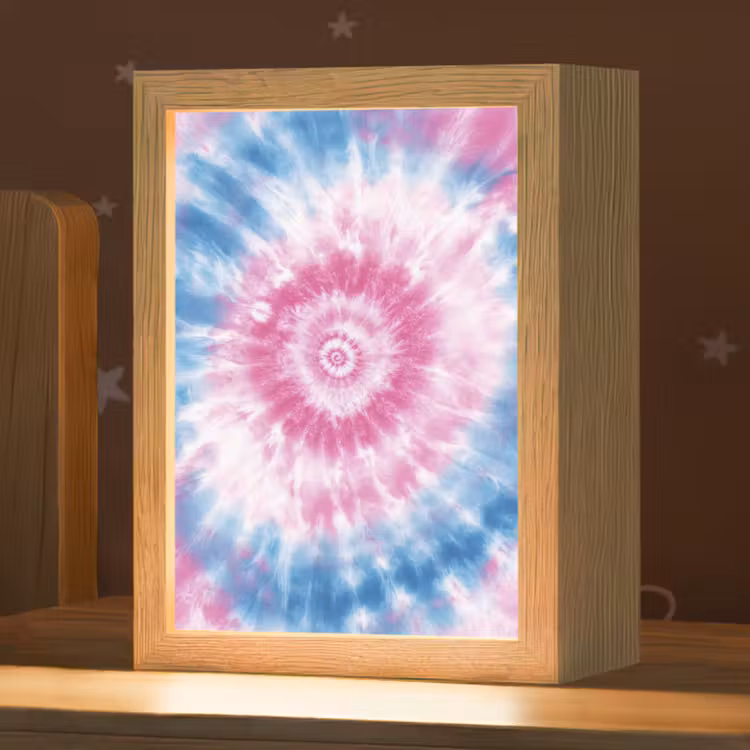 Nachtlampje - Tie-dye - Roze - Patroon — 1