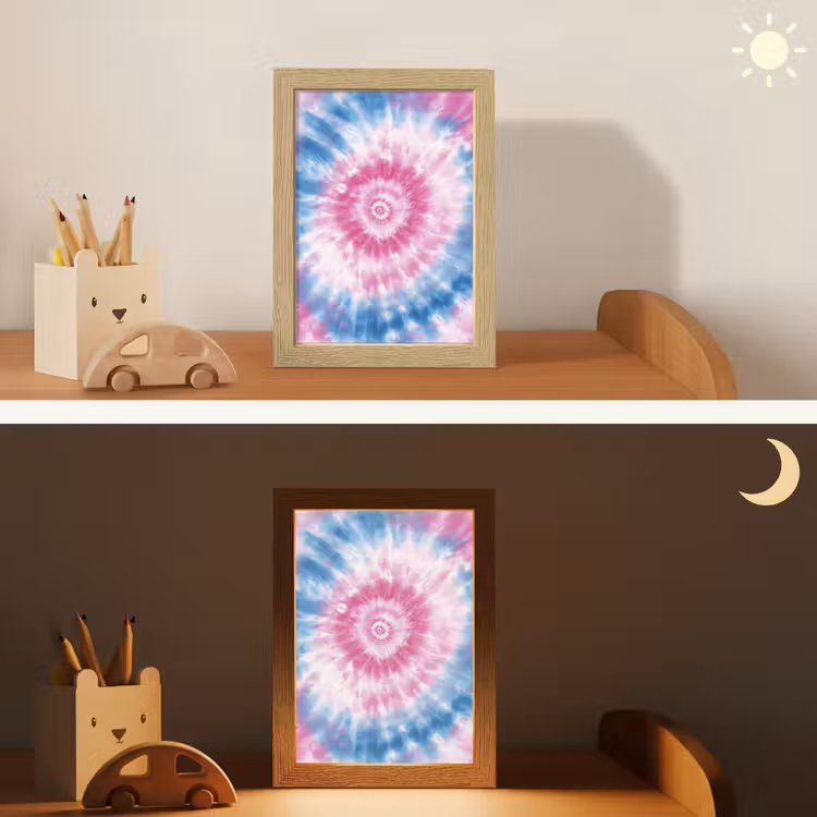 Nachtlampje - Tie-dye - Roze - Patroon — 5