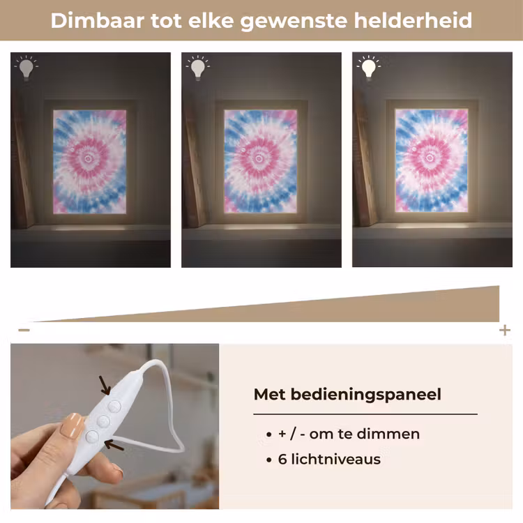 Nachtlampje - Tie-dye - Roze - Patroon — 6