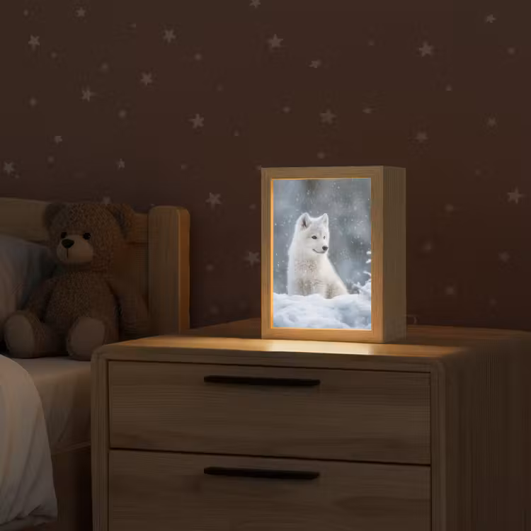 Nachtlampje - Wolf - Pup - Sneeuw — 2