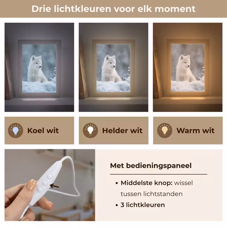Nachtlampje - Wolf - Pup - Sneeuw — 7
