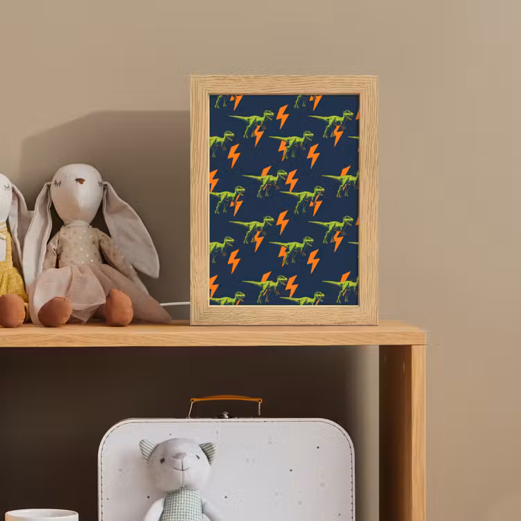 Nachtlampje - Bliksemschichten - Oranje - Dinosaurussen — 3