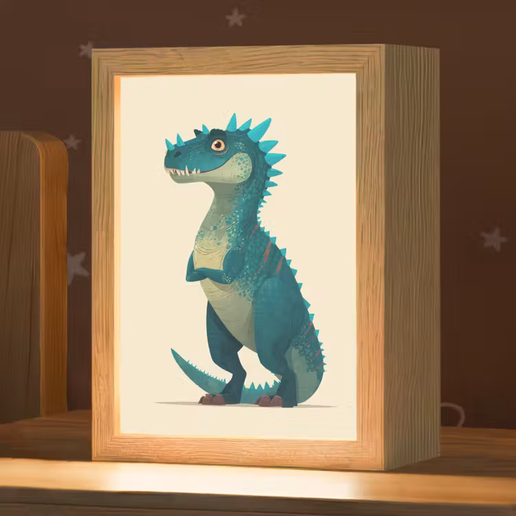 Nachtlampje - Dinosaurus - Turquoise - Stekels — 1