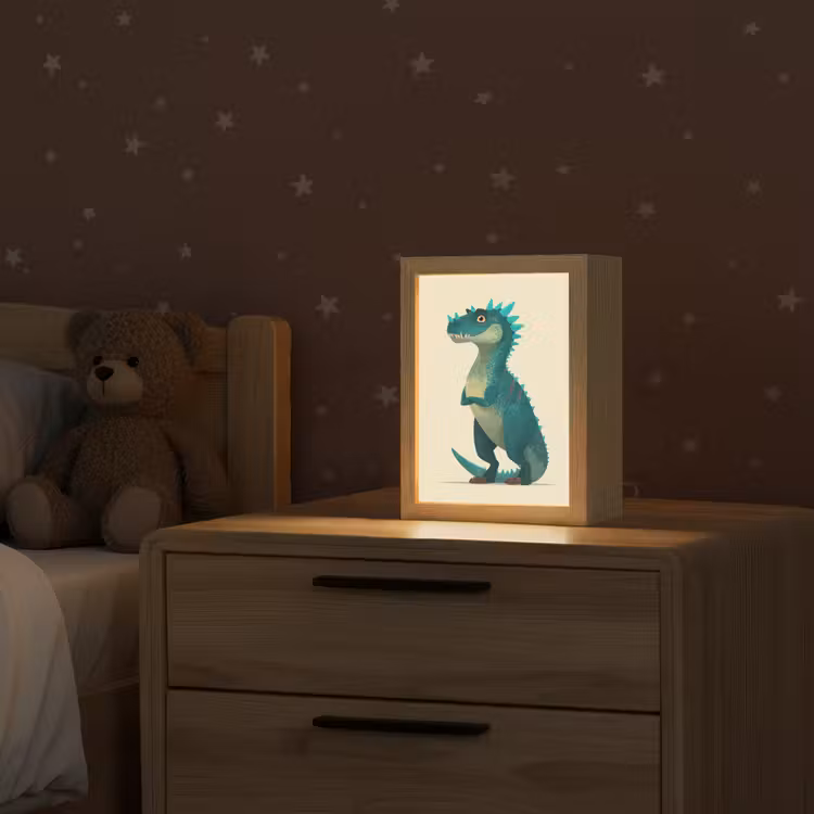 Nachtlampje - Dinosaurus - Turquoise - Stekels — 2
