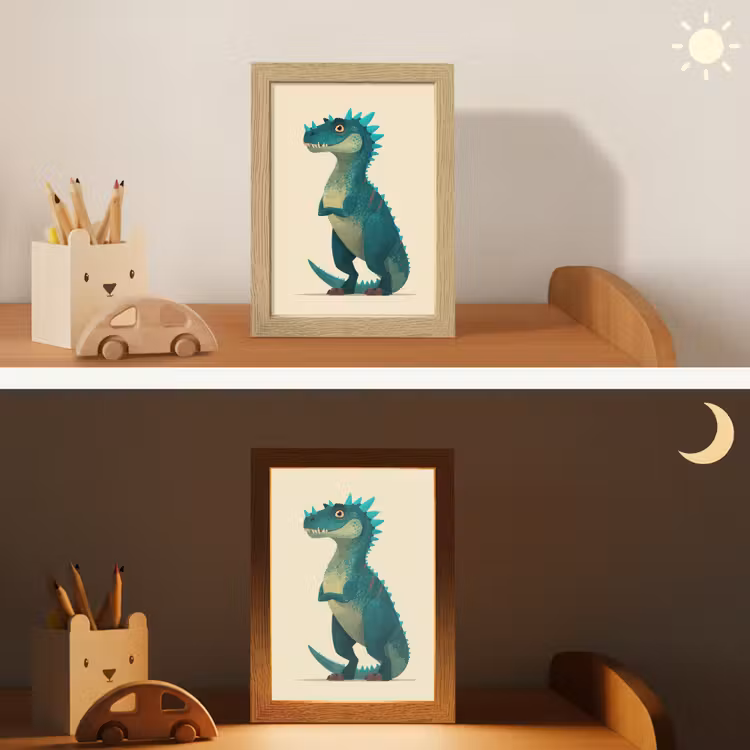 Nachtlampje - Dinosaurus - Turquoise - Stekels — 5