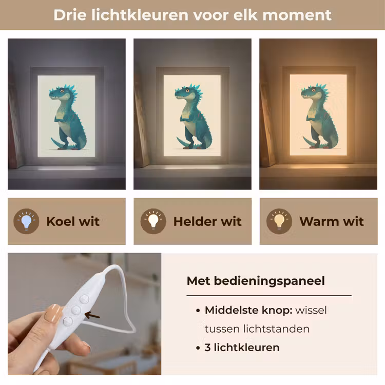 Nachtlampje - Dinosaurus - Turquoise - Stekels — 7