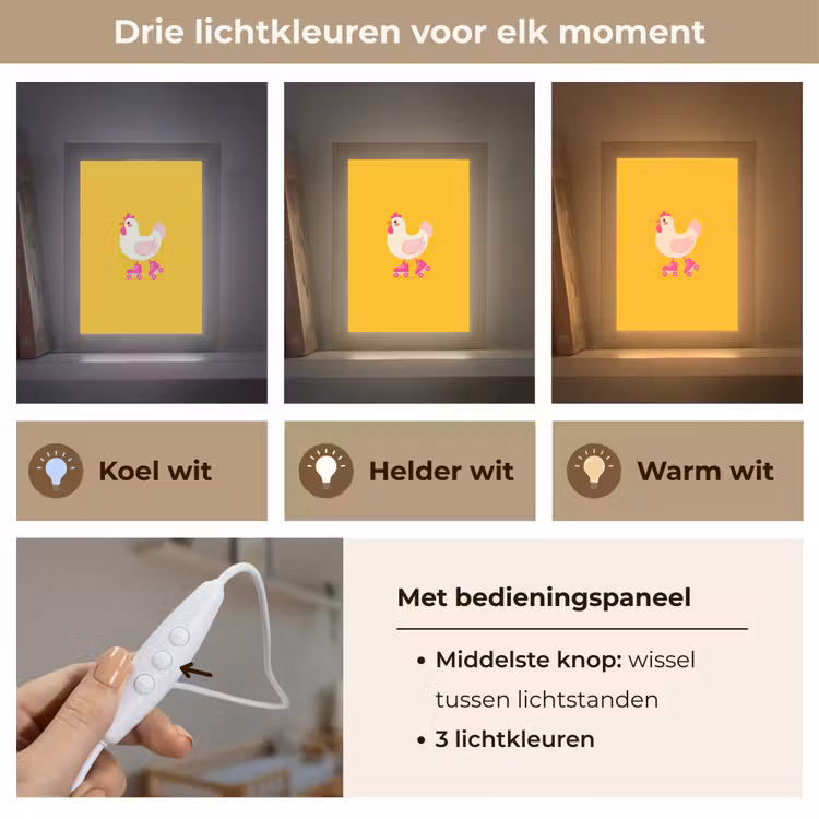 Nachtlampje - Kip - Rolschaatsen - Geel — 7