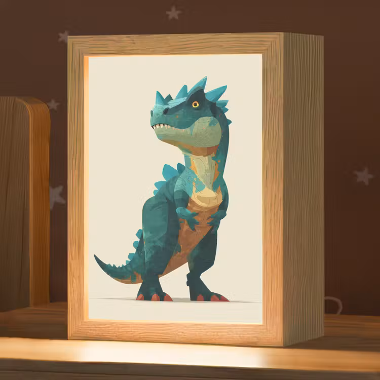 Nachtlampje - Stekels - Dino - Blauw - Gespierd — 1