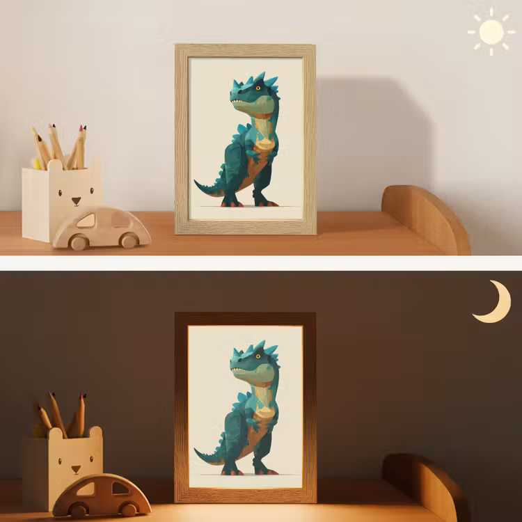 Nachtlampje - Stekels - Dino - Blauw - Gespierd — 5